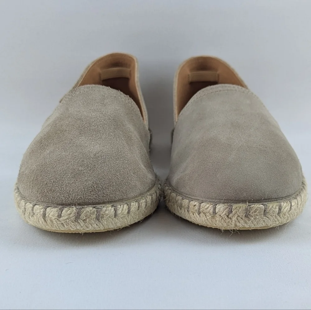Verbenas Espadrilles Carmen Suede Leather Closed Toe Stone EU40 US 9 NWOB